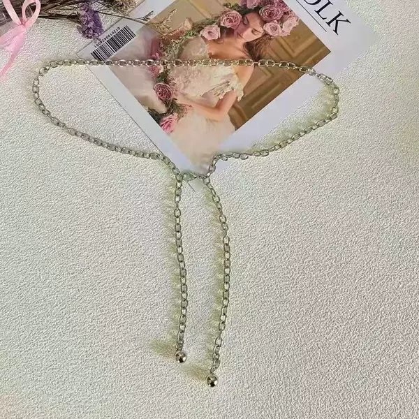 Double bead waist chain