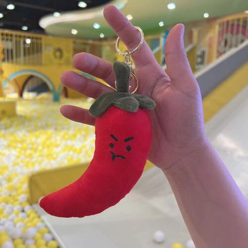 The same creative cartoon funny garlic, green onion, ginger and pepper plush pendant keychain doll plush toy