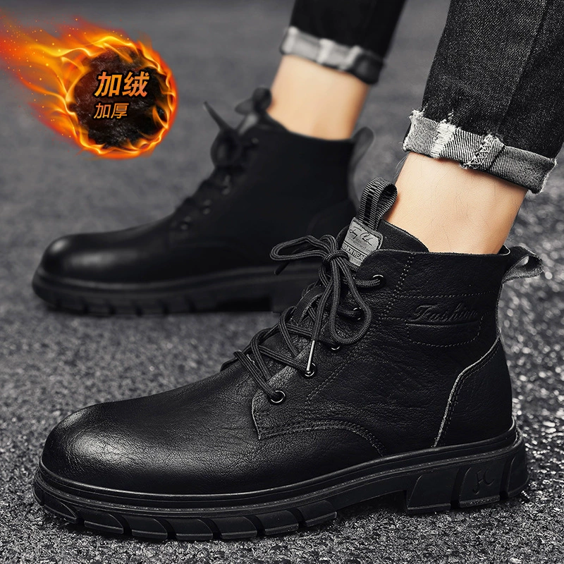 Осенние и зимние новые бархатные сапоги Martin для мужского отдыха