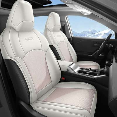 Manufacturer's direct cross-border sales of RAV4 car seat covers made of leather and ice rattan, durable for all seasons, semi-enclosed, specialized for this model