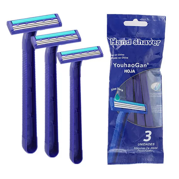 Foreign trade hot stainless steel three-layer razor blade disposable razor men's razor 3 Pack spot