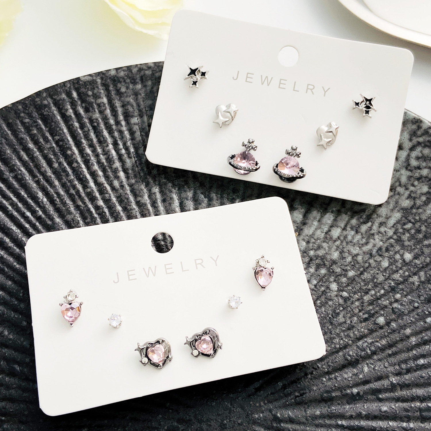 1 Jeu Style IG Géométrique Placage Incruster Alliage Strass Des Boucles D'Oreilles display picture 5