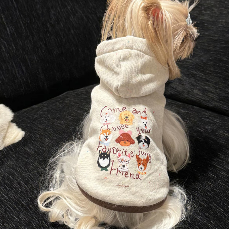Puppy Clothes, Cat and Dog Pet Clothes, Autumn and Winter New Velvet Warm Hooded Sweatshirt Maltese Teddy Puppy Clothes, Cat and Dog Pet Clothes, Autumn and Winter New Velvet Warm Hooded Sweatshirt Maltese Teddy