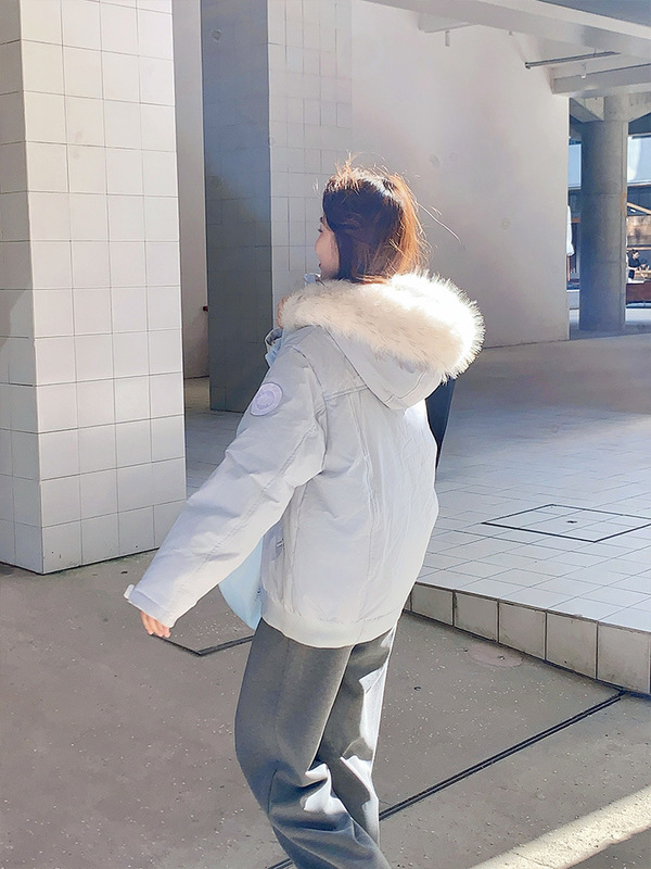 蓝色面包服短款女冬季新款韩版棉衣棉服女保暖学院风设计感外套潮|undefined
