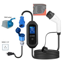 欧标便携式套装带CEE母座TYPE2电动汽车家用交流充电桩7/11/22KW