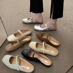 平底涼鞋法式瑪麗珍晚晚半拖懶人拖鞋單鞋女夏外穿配裙芭蕾舞瓢鞋