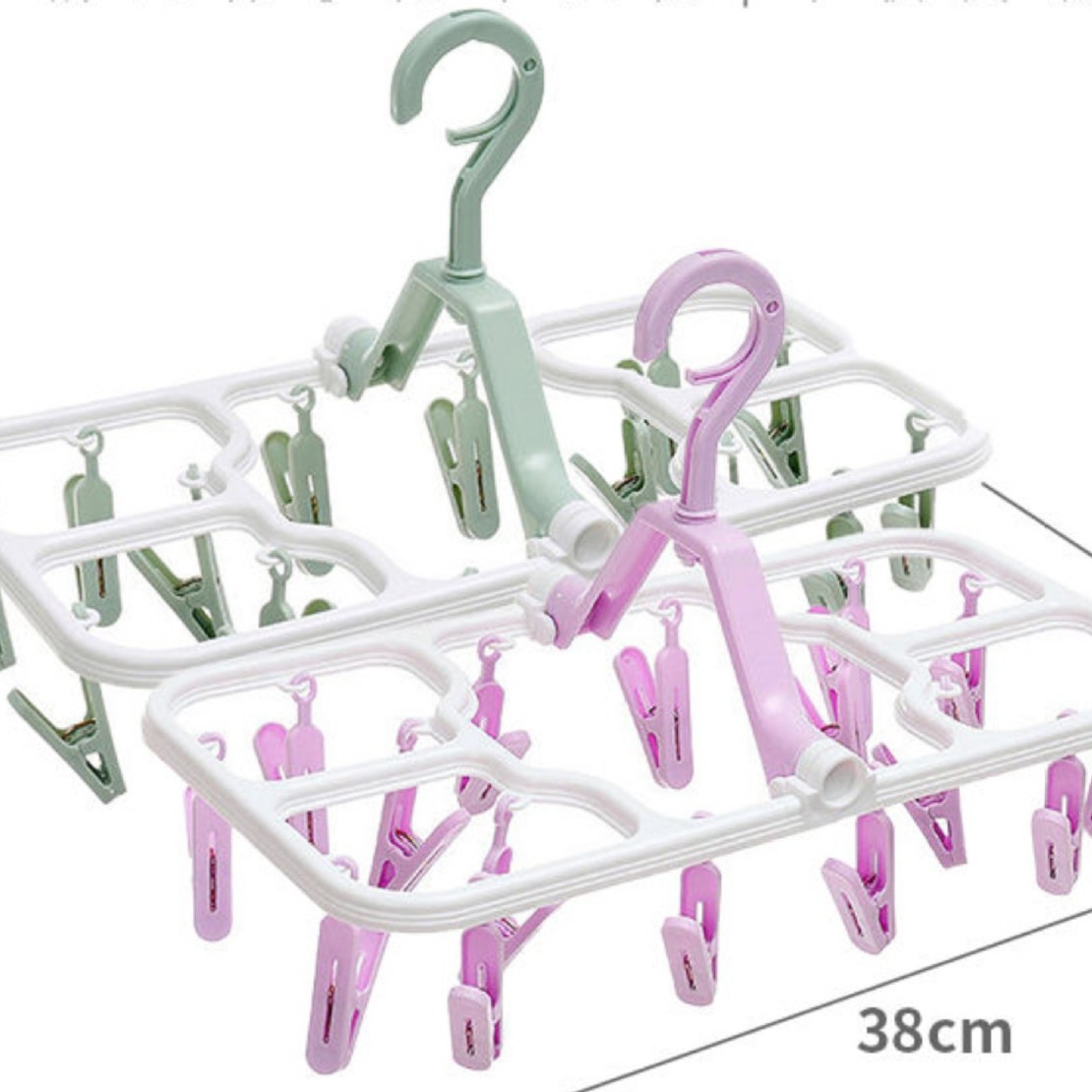 16 percha de secado plegable ropa interior calcetines clip con clip de secado de plástico antideslizante a prueba de viento