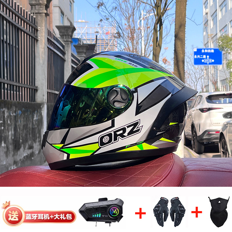 Bluetooth cross-border casco de motocicleta casco completo hombres y mujeres invierno cálido seguridad Four Seasons Knight coche eléctrico casco completo