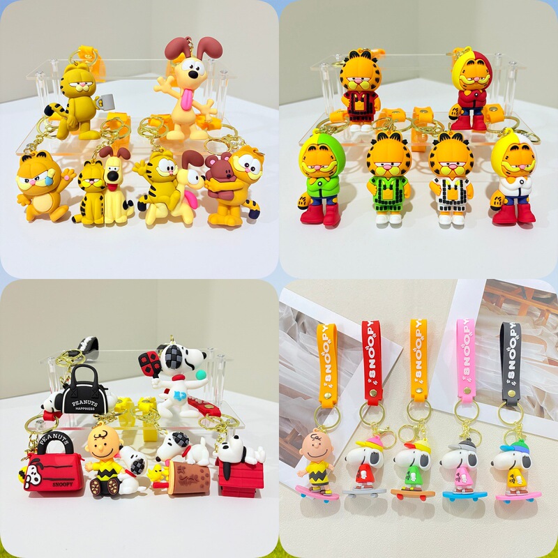 Cross-Dressing Garfield and Snoopy Dog Doll Accessories Wholesale for Couples, Keychain Toys, Keychain Pendants Wholesale Cross-Dressing Garfield and Snoopy Dog Doll Accessories Wholesale for Couples, Keychain Toys, Keychain Pendants Wholesale