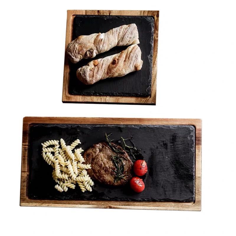 Nordic ins restaurante occidental comercial plato de carne roca Lovesick bandeja de madera postre merienda plato de sushi placemat