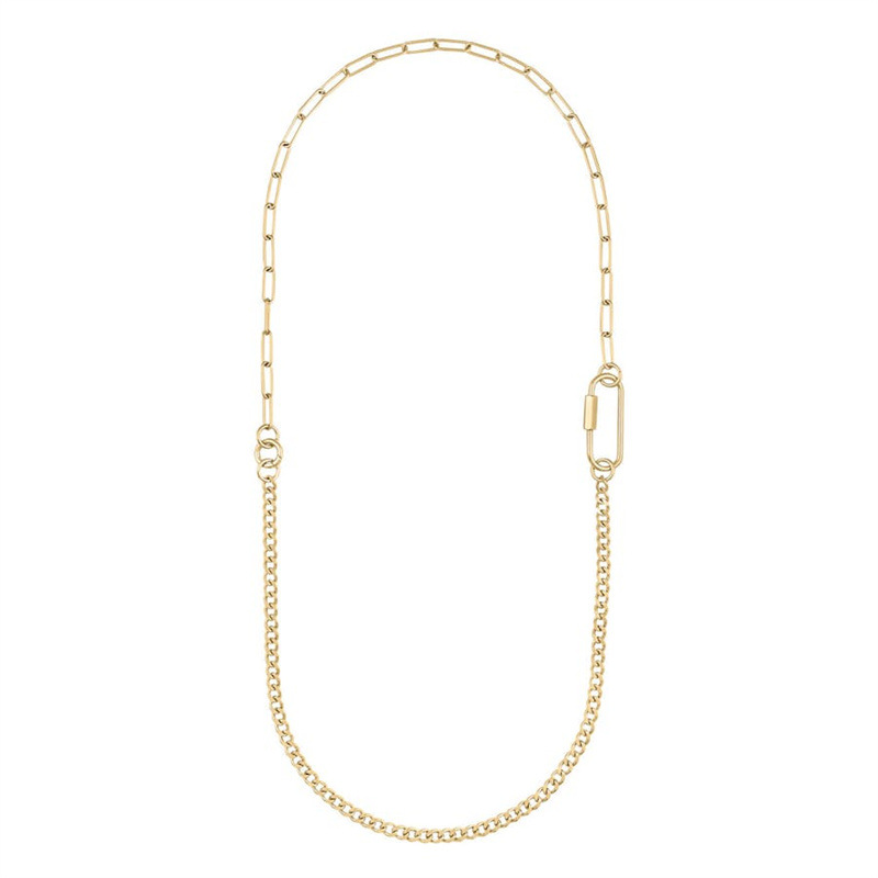 18g Weight PVD Coated Gold Plating Process 304 Stainless Steel Pendant Material Necklace Classification 304 Stainless Steel Chain Material 304 Stainless Steel Material Geometric Pattern Men's Gender Punk Style Chunky Chain Necklace Stainless Steel Simple Gold Color Women's Choker Fashion Accessory Geometric Pattern Jewelry 8