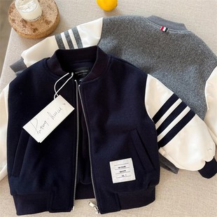 2024 Explosions Trendy Cool Autumn and Winter Korean Loose Coat Children's Winter Casual Western Style Children's Children's Wear Korean Style