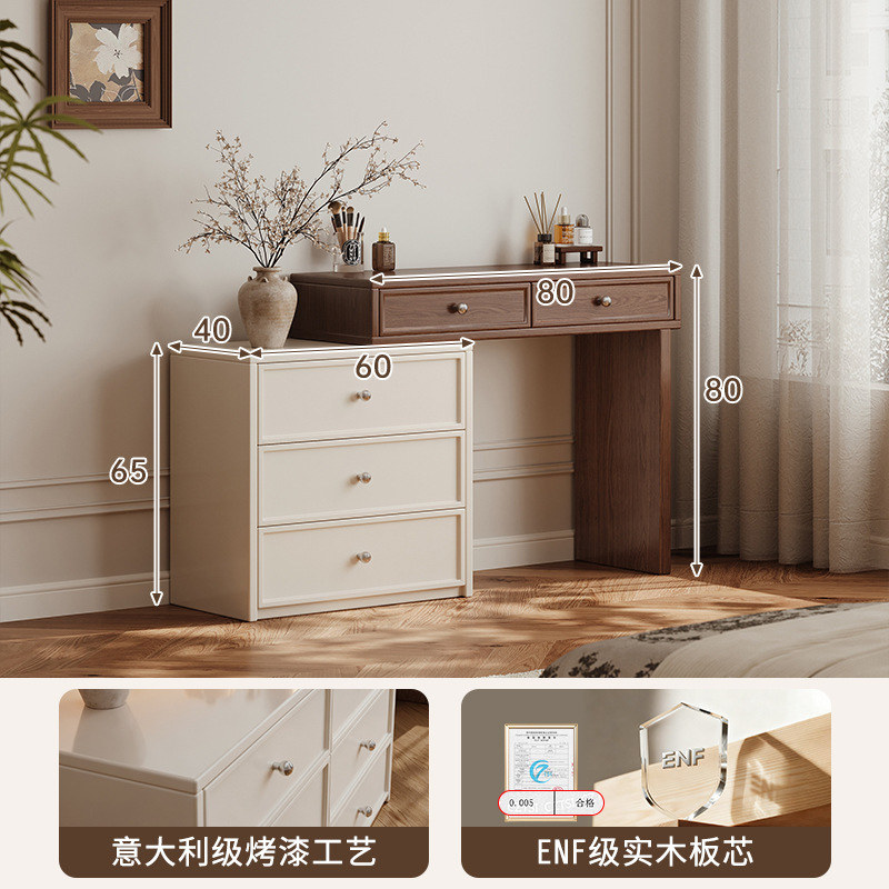 Akino estilo antiguo armario de tocador en 2025 nuevo dormitorio esquina de madera maciza dormitorio principal pintado espejo de mesa de maquillaje