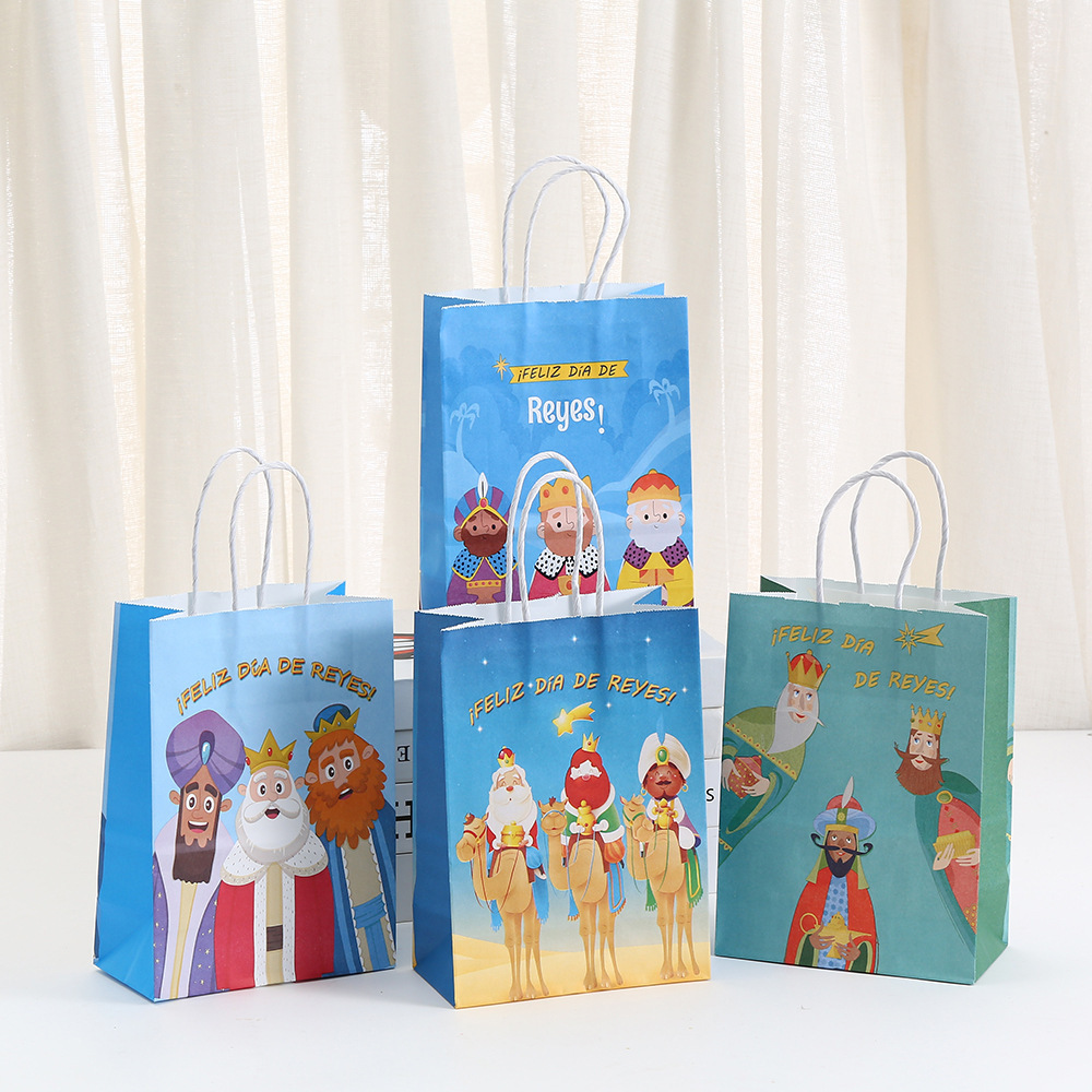 三王节创意牛皮纸袋节日送礼礼品包装袋包装袋大容量购物手提袋