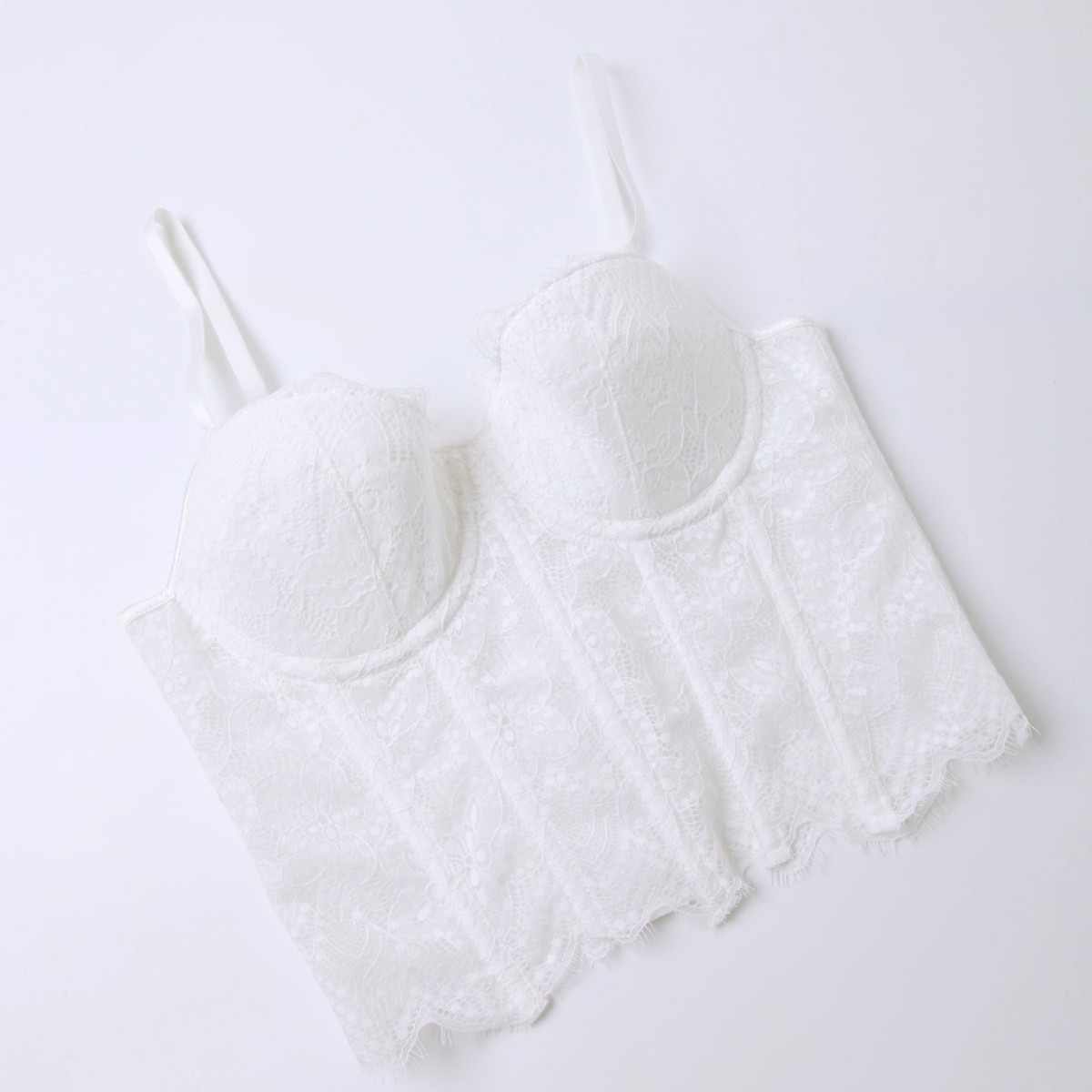 Nuevo encaje de malla blanca doble colgante con taza de dama de limpieza de pecho ropa de cuerpo Aliexpress suministro transfronterizo