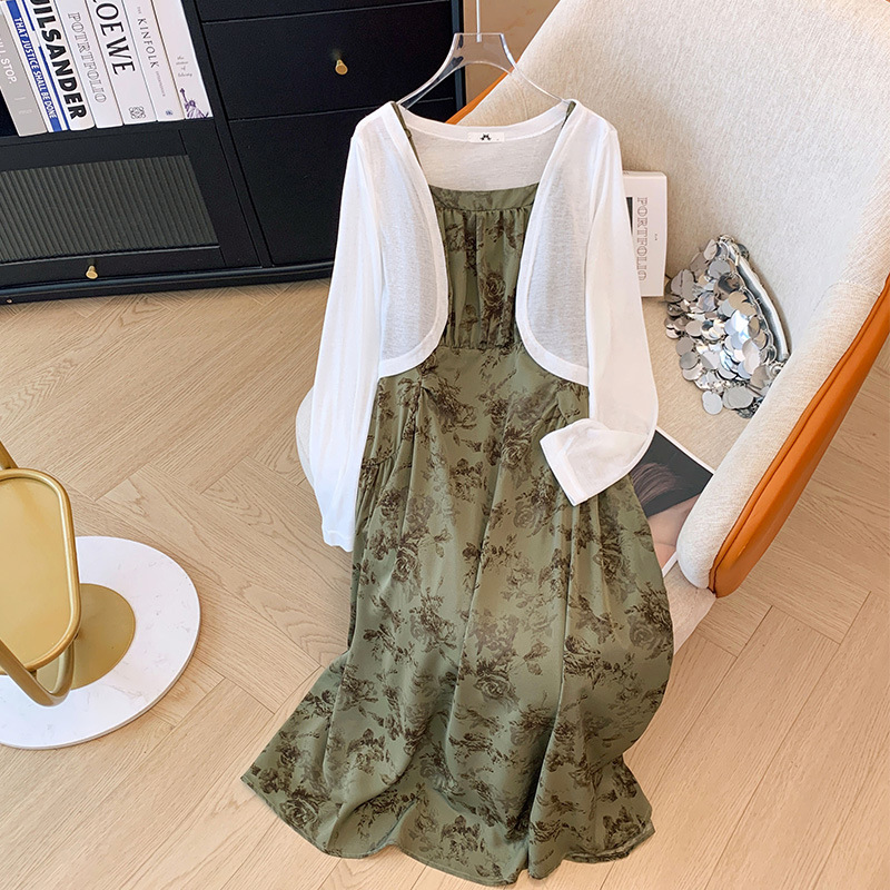 秋 2XL-6XL 大きいサイズ トップス ワンピース 2点セット 秋 2XL-6XL 大きいサイズ トップス ワンピース 2点セット