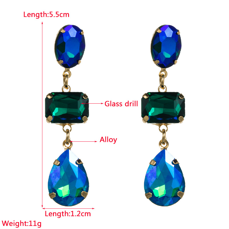 12g Weight Fashion Geometric Alloy Rhinestones Women's Earrings 1 Pair
