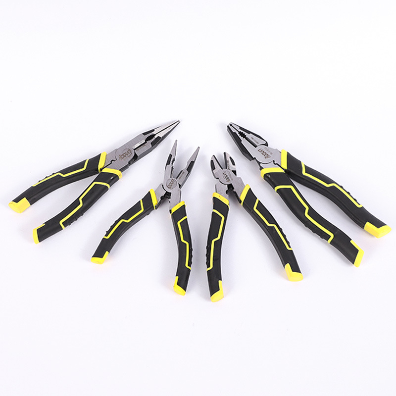 Orton Custom Chrome-Vanadium Steel 8-inch Wire Pliers, 6-inch Long-Nose Pliers, Household Pliers, Wire-Cutting & Stripping Pliers—Wholesale, Steel Tip