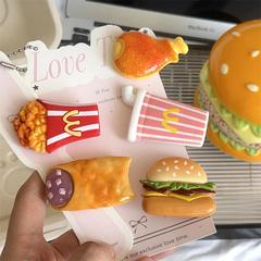 创意汉堡食物食玩发夹可爱大号仿真鸡腿发饰趣味发卡学生刘海边夹