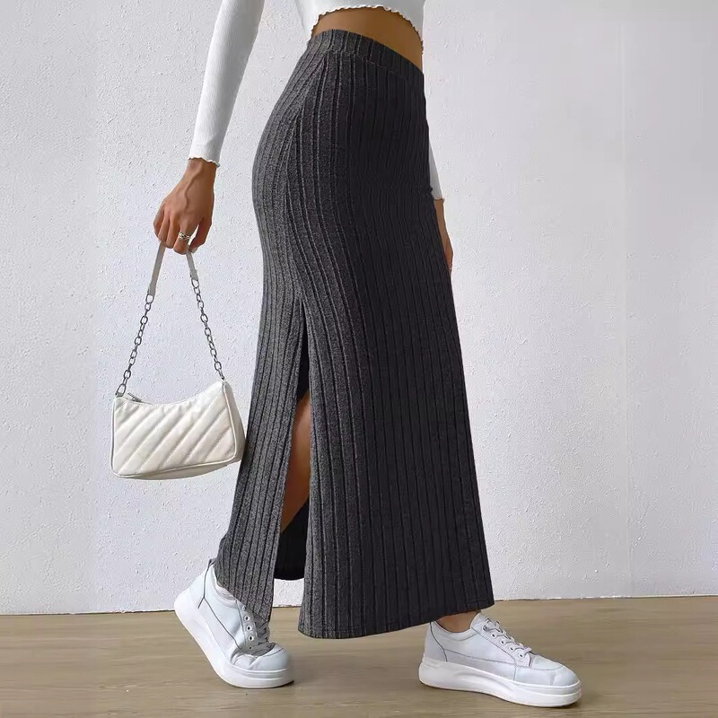 American-Style Amazon New 2024 High-Waisted Side-Slit Slim-Fit Knit Skirt for Women, Fashionable Long Skirt for Women American-Style Amazon New 2024 High-Waisted Side-Slit Slim-Fit Knit Skirt for Women, Fashionable Long Skirt for Women