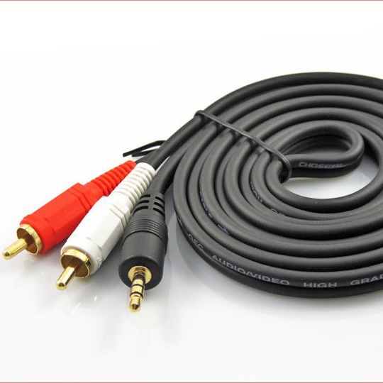 3米音响线 3.5转双莲花头线 一分二音频线 电脑接功放音箱分莲线