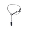 Brand chain stainless steel, necklace from pearl, European style, simple and elegant design, with gem