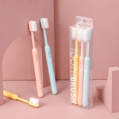 Candy-colored soft bristle toothbrush adult couple household set with protective cover fine soft bristle small head toothbrush wholesale