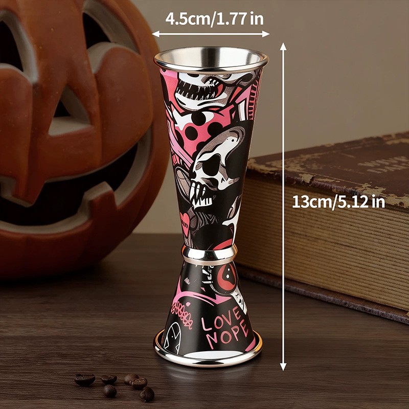 Taza medidora de acero inoxidable transfronteriza con escala, medidor de licor de doble cabezal, taza mezcladora de cócteles, taza de onzas, herramientas para mezclar cócteles, hecha a medida.