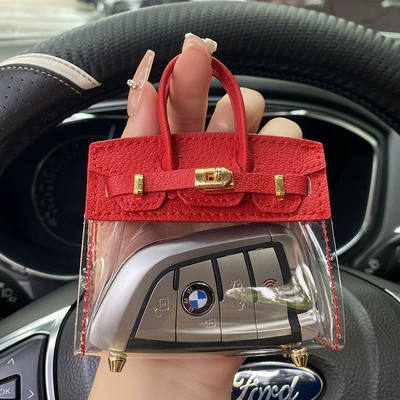 Car key bag, 2026 New Model Exquisite Universal - red-pearl-chain
