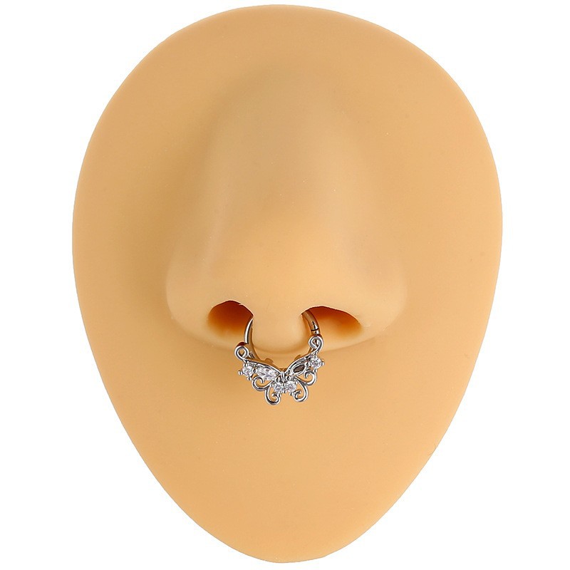 Piercing naso a farfalla in zircone e rame per donna_voghion.com