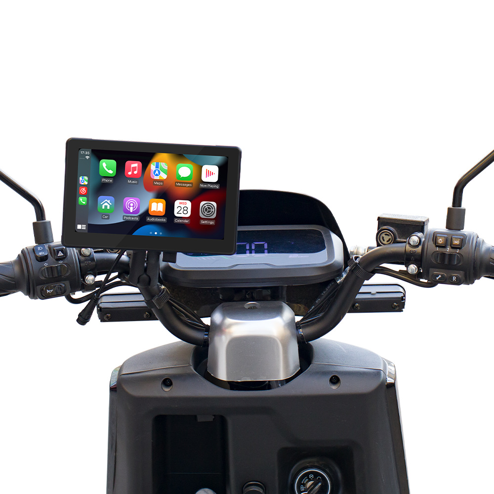 Procesamiento personalizado de 7 pulgadas motocicleta portátil registrador de conducción carplay HD pantalla IPS navegación impermeable