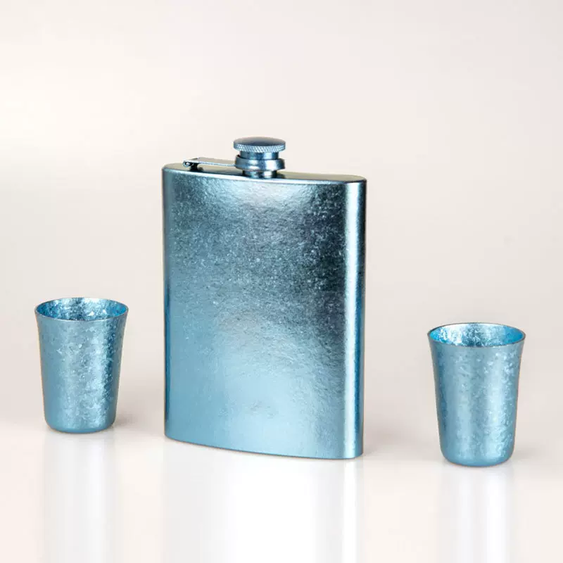 现货纯钛酒壶便携式户外旅行随身携带迷你方形小酒壶钛杯批发