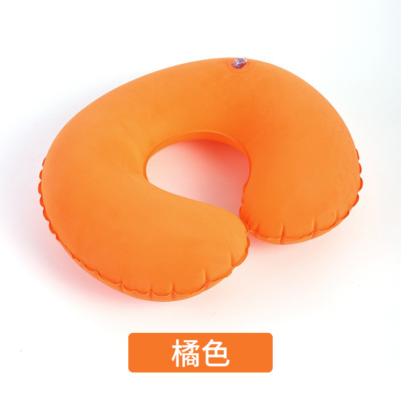 C-shaped inflatable pillow-orange