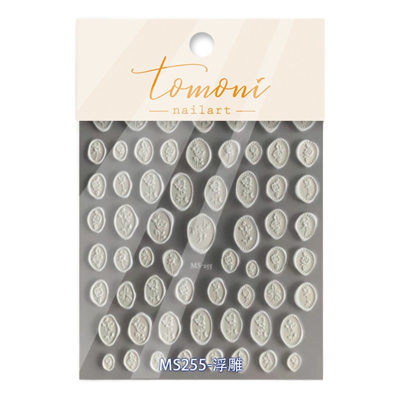 Tomoni nombre de la articulación en relieve de uñas pegatina yeso cabeza retrato Rosa retro etiqueta engomada del clavo sello de 5 colores tridimensional