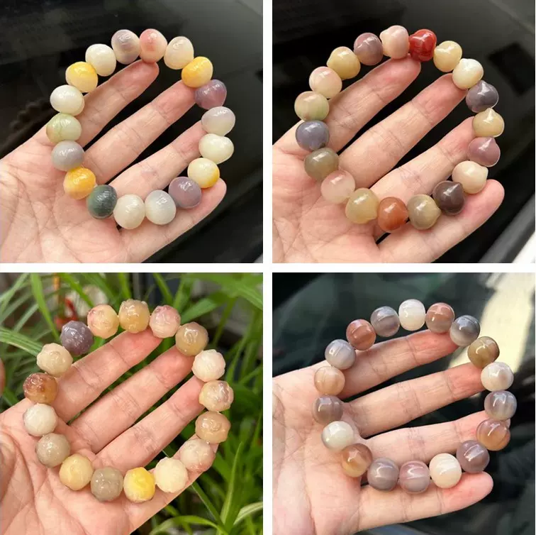 紫葡萄微醺葡萄紫色鲨鱼背多宝猫猫头菩提根雕刻文玩佛珠手串