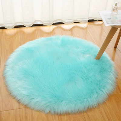 Dresser Carpet Computer Chair Imitation – Car Carpet - lake-blue-diameter-30cm