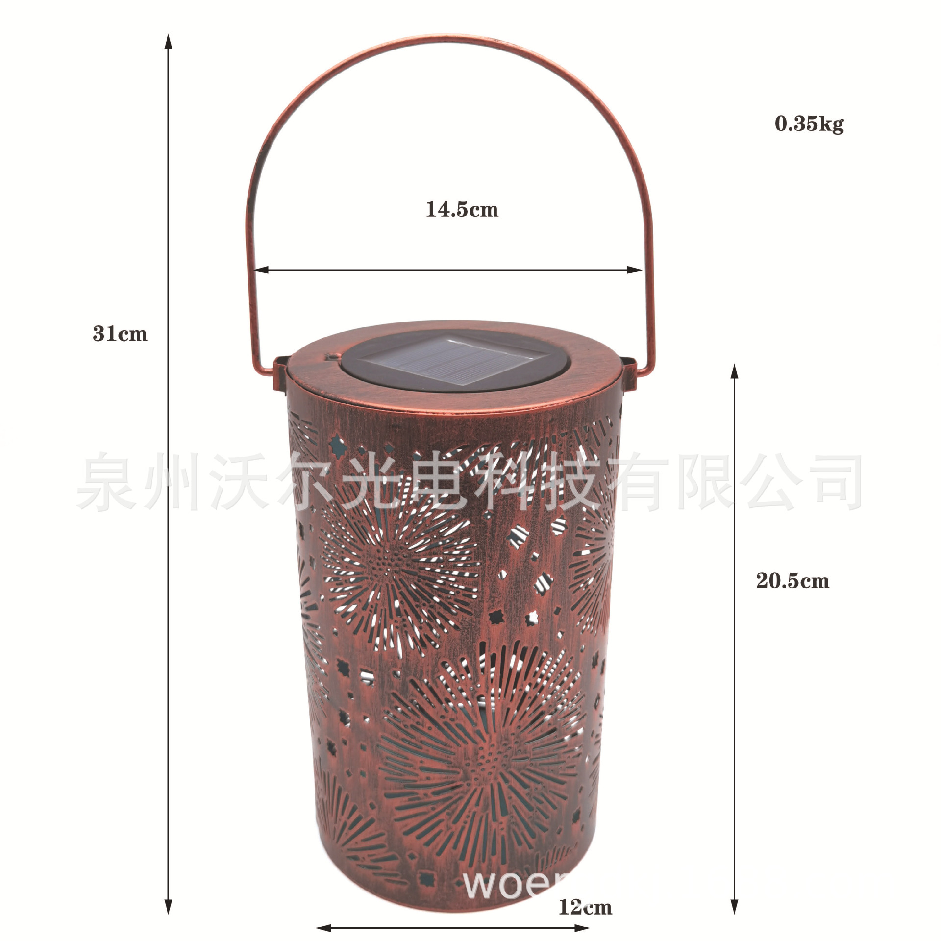 亚马逊热销LED 婚庆烟花 镂空太阳能灯笼 庭院装饰灯草坪灯挂树灯