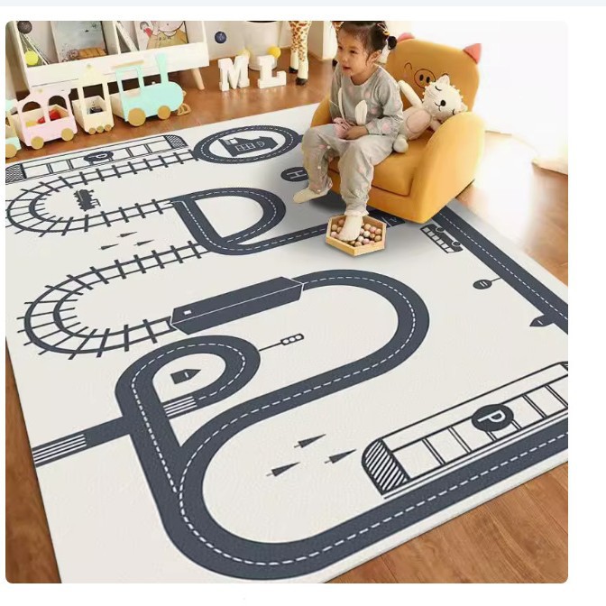 漫画かわいいゲームパッド家庭用拭き取りフリーレザーカーペット裁断可能防水防油リビングカーペット