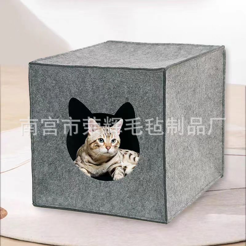 批发毛毡猫窝四季通用猫屋猫咪房子狗窝猫舍宠物用品