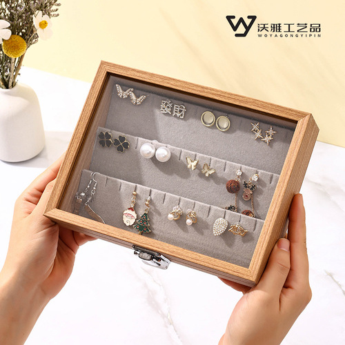 Lacewood Pattern Dustproof Covered Jewelry Box Ring Necklace Storage Box Earring Accessories Box Jewelry and Accessories Box
