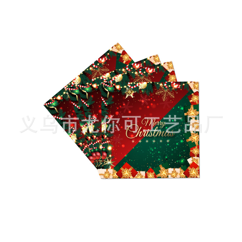 新款红绿圣诞狂欢主题派对用品一次性纸桌布纸盘餐具套装生日聚会|undefined