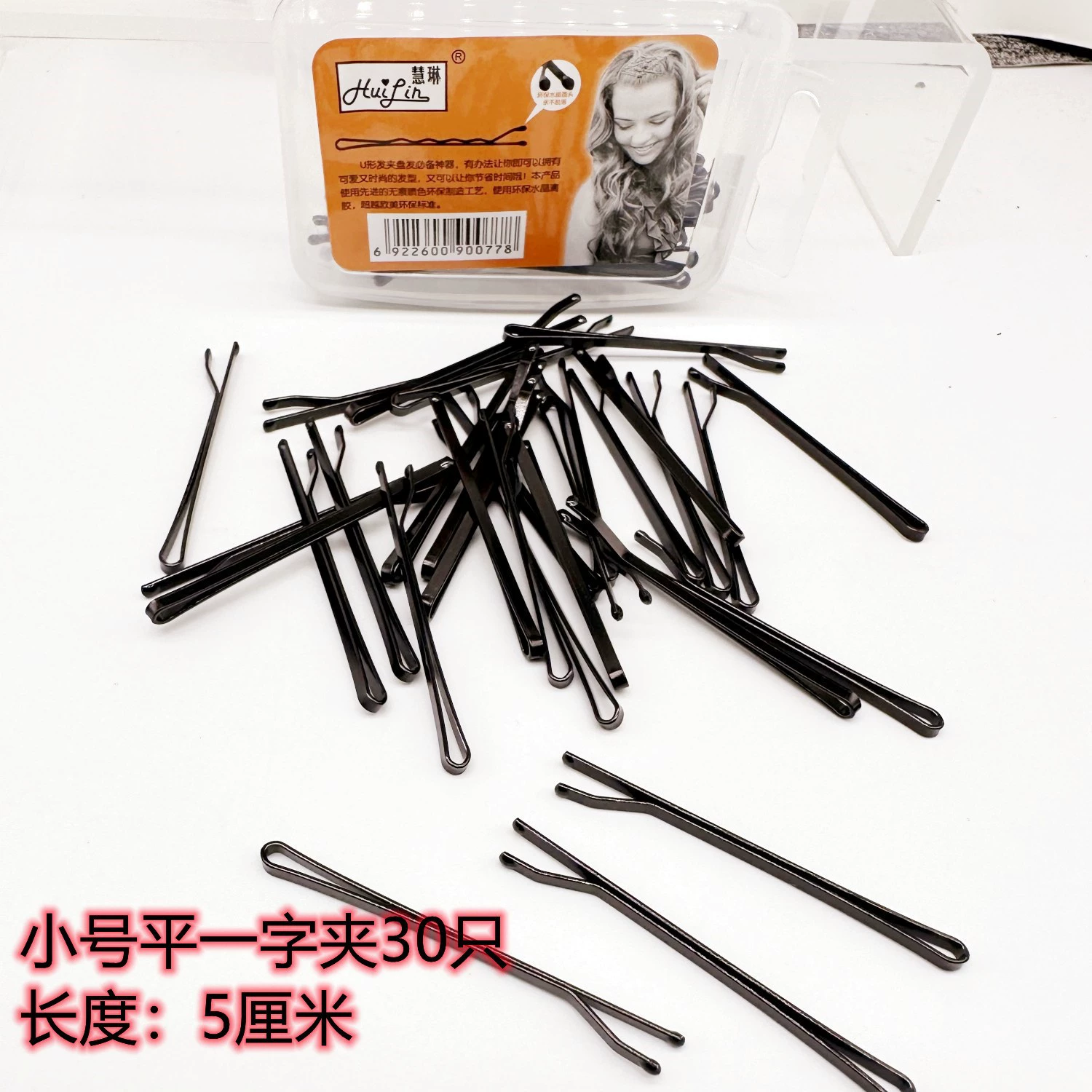 One-Word Hair Clip (Hyuna) — Stainless Steel Korean Candy Bangs Pin, 6 cm, Multi-Color Boxed Set