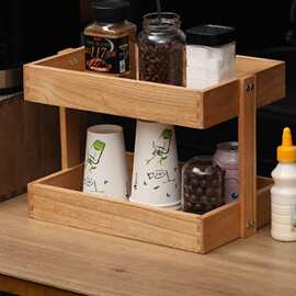 木质多层置物架桌面杂物整理架家用厨房调料架洗浴化妆品收纳架