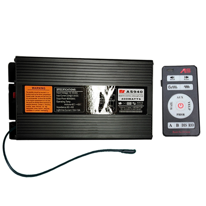 Car-mounted wireless alarm system, 400W high-power loudspeaker, high-frequency amplifier, AS940F + octagonal speaker