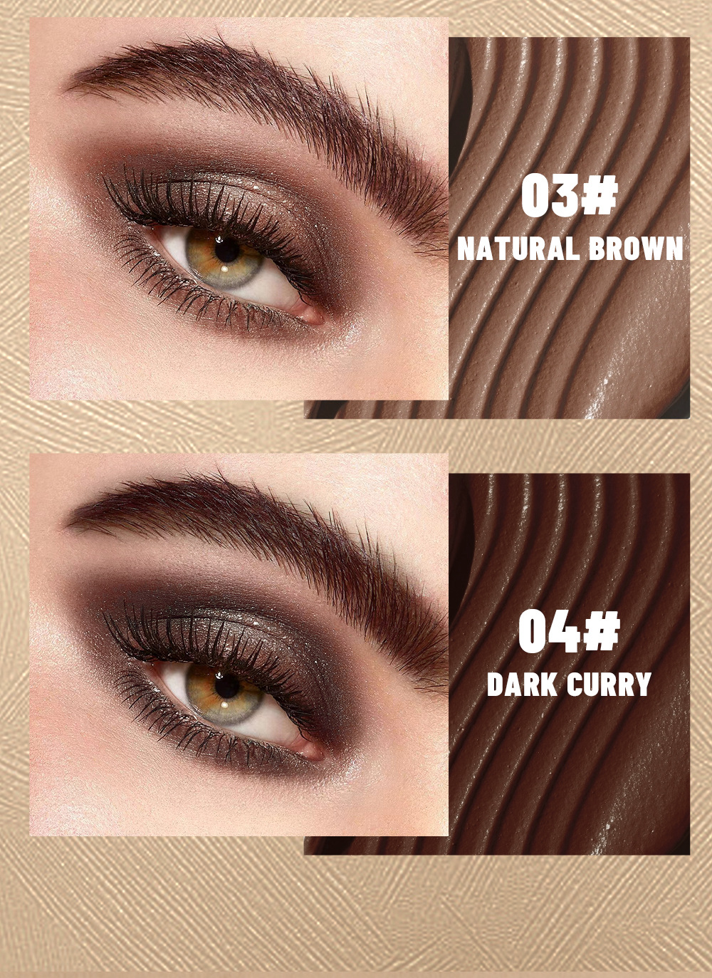QIBEST Cross-border Double-Head Eyebrow Dye is a long-lasting, waterproof, sweat-proof, non-smudging, natural three-dimensional liquid eyebrow styling liquid undefined
