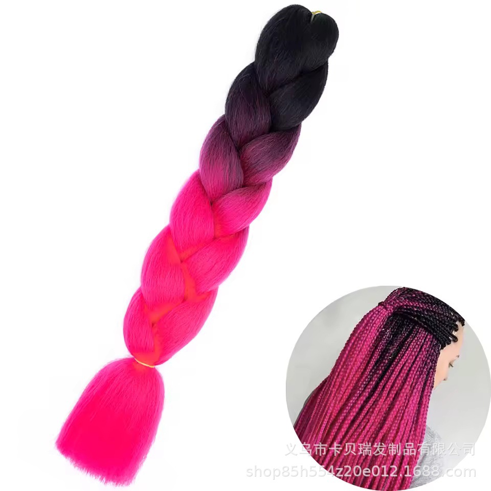 Xuchang pelucas al por mayor seda de alta temperatura teñido africano gran trenza jumbobraid fibra química colorida trenza sucia venta caliente