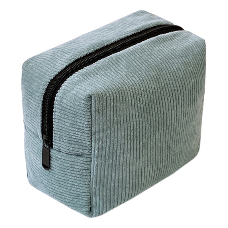 Transfronterizo japonés ins bolsa de cosméticos de pana de color sólido de gran capacidad bolsa de almacenamiento multicapa de aspecto alto bolsa de lavado de maquillaje de belleza