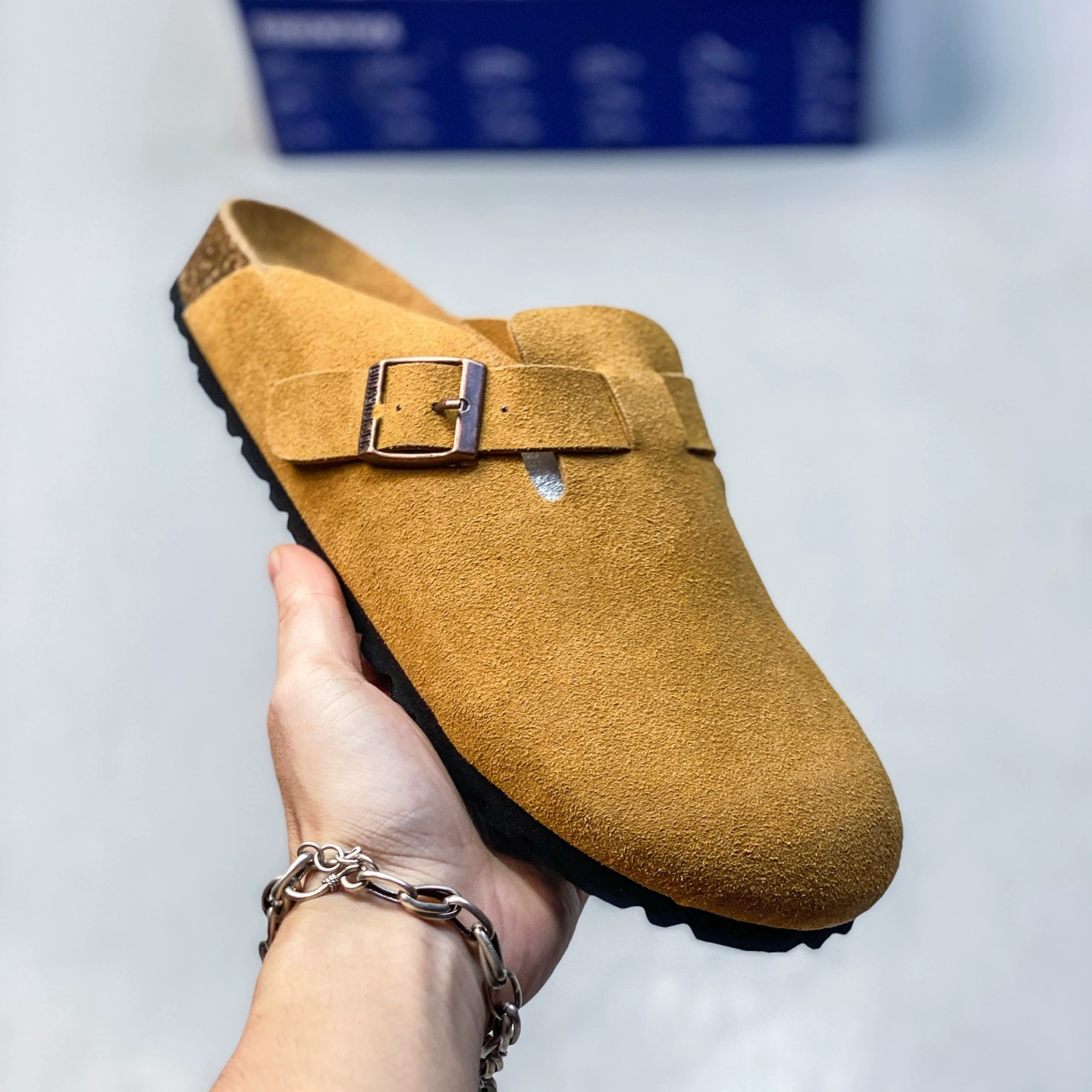 Высококачественные полуподкованные сандалии BK London серии Birkenstock для мужчин и женщин, однотонная пробковая толстая подошва нескользящая универсальная повседневная обувь