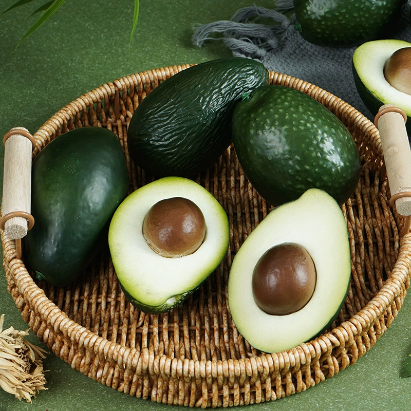Строгий выбор оптовой фотографии украшения реквизит поддельные фрукты модель ПУ половина авокадо имитация модели авокадо