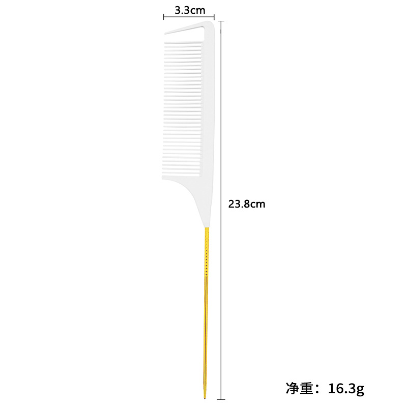 Modelo espiral mejorado aguja de acero punta cola peine forma peine pelo especial peine partición punta cola peine